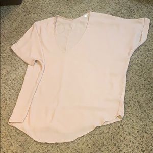 Deep V-neck cream top